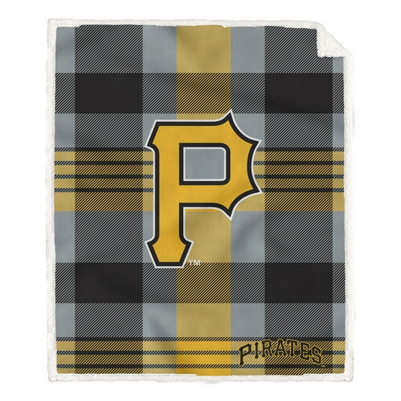 Pegasus Pittsburgh Pirates 60- x 70- Plaid Steel Ultra Cozy Sherpa Blanket