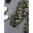 thumbnail image 4 of Haitryli Girls Workout 3Pcs Outfit Long Sleeve Cropped Hoodie with Striped Texture Tank Top Camouflage Sweatpants Black Army Green 11-12Y, 4 of 6