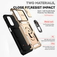 thumbnail image 3 of JTCASES for Motorola Moto G Stylus 2022 Case, Heavy Duty Protection Magnetic Car Mount Rotating Stand [Slide Camera Window] Rugged Shockproof Anti-fall Shell, Gold, 3 of 9