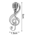 thumbnail image 5 of Xinyolin Microphone Brooch - Solid Exquisite Alloy Golden Silver Color Music Note Brooches for Party, 5 of 8