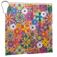 thumbnail image 2 of XMXY Cartoon Colorful Groovy Floral Long Shower Curtains, Waterproof Weighted Thick Bathroom Curtain with 12 Iron Hook, 72x72 Inch, 2 of 9