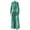 green, variant on Women's Retro Print Turtleneck Long Sleeve Waistband Pleated Big A-Line Long Dress