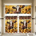 thumbnail image 3 of Sunflower Cow Print Kitchen Short Curtains, Rustic Farmhouse Rod Pocket Window Tier Curtains for Country Kitchen Cafe Window Decor, 3 of 7