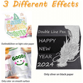thumbnail image 3 of Shimmer Markers, 24 Colors Metallic Outline Glitter Pens Set for Kids and Adults, School Supplies Great for Drawing, 3 of 7
