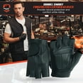 thumbnail image 6 of Daniel Smart Deerskin Leather Gloves – Fingerless Men Motorcycle Gloves with Gel Palm and Wrist Strap, 6 of 6