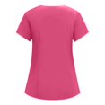 thumbnail image 4 of Domzest Womens 2 Piece Scrub Sets V-Neck Short Sleeve Scrub Top & Elatic Straight Leg Pants Medical Uniform for Nurses Hot Pink XXL, 4 of 6