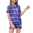 thumbnail image 1 of Luvoko Tween Children DIY Anniversary Print Pajama Set Short Sleeve Button Up Top And Shorts, 1 of 5
