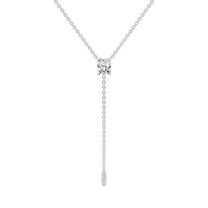 Lab Grown Diamond Lariat Pendant Necklace For Women | 2 Carat IGI Certified Radiant Shape FG VS | 18K White Gold |Vanna Lariat Pendant FRIENDLY DIAMONDS