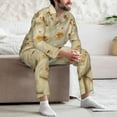 thumbnail image 7 of Wukai Taco Tortillas Men's Long-Sleeve Pajama Set - Comfortable Sleepwear with Button-Down Shirt and Pants-XX-Large, 7 of 7