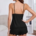 thumbnail image 4 of Women's Lace Camisole Pajama Set Sexy Lace Trim Cami Top & Shorts Home Suit Sleepwear Loungewear for Women Valentine's Day Gift Idea Black L, 4 of 5