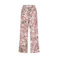 thumbnail image 2 of Women Capri Linen Cropped Trousers Hawaiian Beach Pants with Pocket Boho Floral Print Jogger Baggy Vintage High Waisted Jogging Bottoms Loose Fit Classic Tracksuit Loungewear Sportswear, 2 of 4