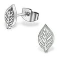 thumbnail image 2 of Stainless Steel Tiny Leaf Stud Post Earrings, 2 of 2