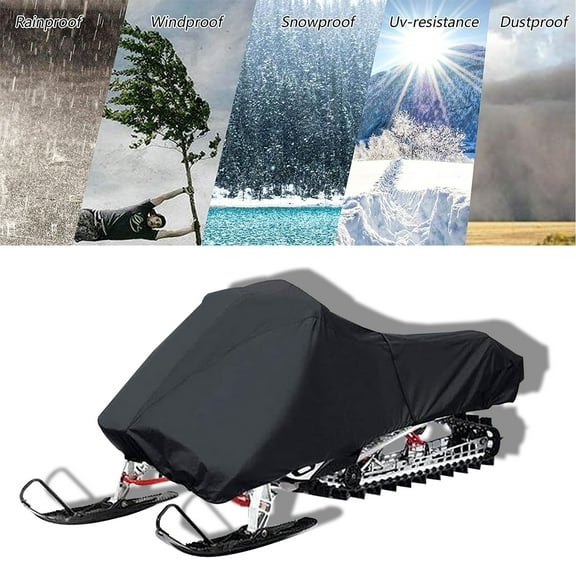 Labwork Snowmobile Storage Cover Waterproof Replacement for up to 90 Heavy Duty Storage Trailerable Cover All Kinds of Inclement Weather Black Color