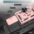 thumbnail image 6 of Compatible with Samsung Galaxy S22 Plus Case, S22 Plus Case with HD Screen Protector with Slide Camera Cover, 360°Rotation Ring Kickstand [Military Grade] Case for Galaxy S22+/S22 Plus, Rose Gold, 6 of 15