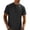 Black, variant on Men's Vertical Waffle Rib Henley Chest Pocket Short Sleeve T-Shirt, Mandarin Collar Five Button Placket Relaxed Fit Stretch Quick Dry Polyester Spandex Casual Tee