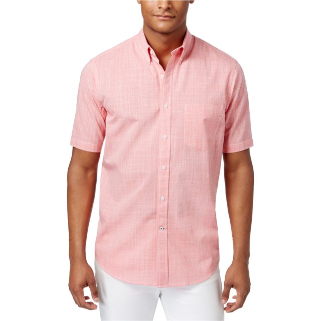 Club Room - Camisa con botones a cuadros para hombre, color rojo, XX-Large