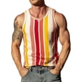 thumbnail image 4 of Mens Tank Tops Workout Summer Sleeveless Graphic Gym Classic Striped Breathable Comfortable Muscle Mens Undershirts Hot Pink L, 4 of 4