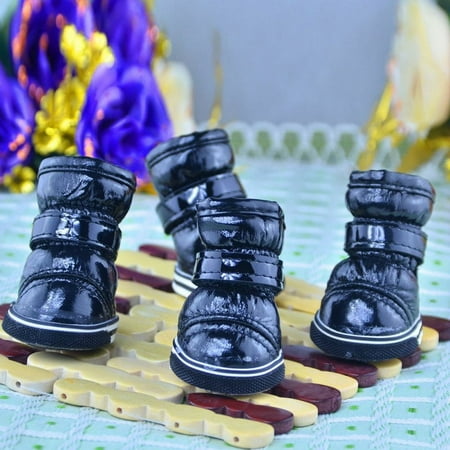 4 Pieces Waterproof Dog Boots Shoes Puppy Candy Colors Non-Slip Rain Shoes Pet Boots for Snow Rain Day Middle and Small Dogs