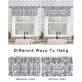 thumbnail image 4 of Dark Blue Flowers Curtain Valance for Windows/Living Room/Kitchen/Bathroom/Café, Short Rod Pocket Tier Curtain Window Treatment Panel Pastoral Vintage Farmhouse Leaf Spring Topper Curtain 42''x12'', 4 of 6