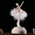 thumbnail image 2 of Ballerina Music Box Dancer Swan Lake Carousel With Feathers Birthday Gift, 2 of 3