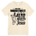 thumbnail image 6 of FLAGWIX Vintage Men Bible, Christian Gift, Never Underestimate an Old Man Who Believes in God T-shirt HTT102HVN, 6 of 6