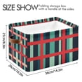 thumbnail image 4 of Yayeee Canvas Storage Basket with Handles for Shelves Fabric Bins Closet Organizer, Green Plaid, 4 of 8