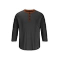 thumbnail image 3 of Tops de Verano Ligeros, Camiseta de Cuello Redondo de Manga Corta de los Hombres con Bloqueo de Color de Tres Botones Hecha de Tela Transpirable, Tops de Verano Informales, 3 of 5