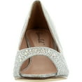 thumbnail image 3 of BONNIBEL WONDA-1 Womens Round Toe Low Heel Glitter Slip On Dress Pumps, Silver, 8.5, 3 of 4