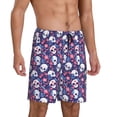 thumbnail image 2 of Kdxio Skull cartoon flower Print Mens Sleep Shorts Bottoms Soft Comfy Pajama Wear Pants with Drawstring Pockets, 2 of 5