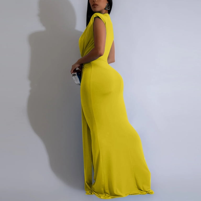 Umbreon Yellow Summer Dresses for Women Sleeve Less V Neck Wedding Guest  Dress Solid Color Elegant Prom Maxi Dresses Formal Evening Gowns Beach  Vacation Dresses - Walmart.com