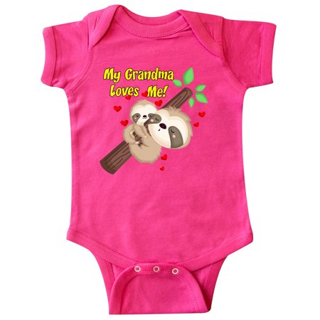 

Inktastic My Grandma Loves Me Sloth Gift Baby Boy or Baby Girl Bodysuit