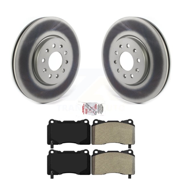 Transit Auto Front Coated Disc Brake Rotors and Semi-Metallic Pads Kit for Car 2020 Buick Regal Sportback 3.6L with 321mm Diameter Rotor KGA-104595