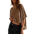 thumbnail image 1 of Camiseta Dokotoo Summer para mujer, talla grande, top corto, 1 of 6