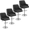 thumbnail image 1 of Juego de 4 taburetes de bar VECELO, ajustables, giratorios, de poliuretano, negros, 1 of 7