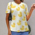 thumbnail image 6 of Rubber Duck Pattern-1 Women's Short Sleeve T-Shirt Crew Neck Casual Summer Trendy Loose Fit Tops, 6 of 6
