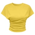 thumbnail image 7 of Womens T Shirts Ladies Lightweight Short Sleeve Tee Soft Blend Classic Crew Neck Relaxed Fit Yellow S, 7 of 7