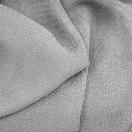 , solid fabric polyester dress sheer 58/60" wide by the yard (5 yard, silver)