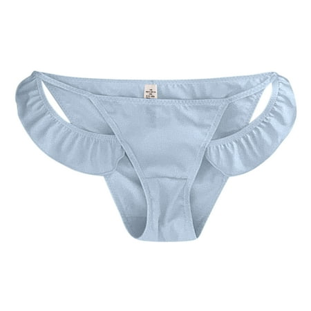 

NECHOLOGY Women Casual Solid Color Thin Belt Hollow Lace Briefs Simple Underwear Microfiber Panties for Women Underpants Blue Medium