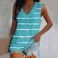 thumbnail image 2 of Aihuaihua Women's Casual V-Neck Stripe Print Sleeveless Pullover Vest Loose Fit Tank Top Shirt, 2 of 2