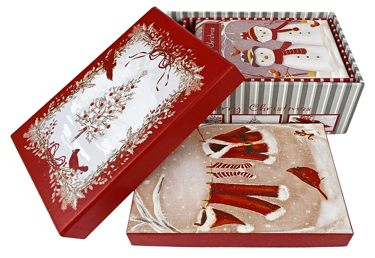 Alef Elegant Decorative Holiday Themed Nesting Gift Boxes 3 Boxes