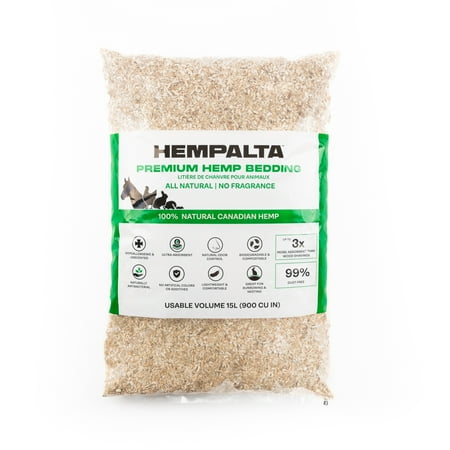UPC: 0627843854937 | Premium Natural Hemp Animal Bedding for Chickens & Small Pets: Ultra-Absorbent & Dust-Free (15L / 2.2lbs)