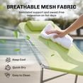 thumbnail image 5 of Outsunny Portable Sun Lounger, Lightweight Folding Chaise Lounge Chair w/ Adjustable Backrest & Pillow for Beach, Poolside, Patio, Silver Frame Green, 5 of 10