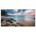 thumbnail image 2 of Gloomy Tropical Sunset Beach - Extra Large Seascape Art Canvas, 2 of 3