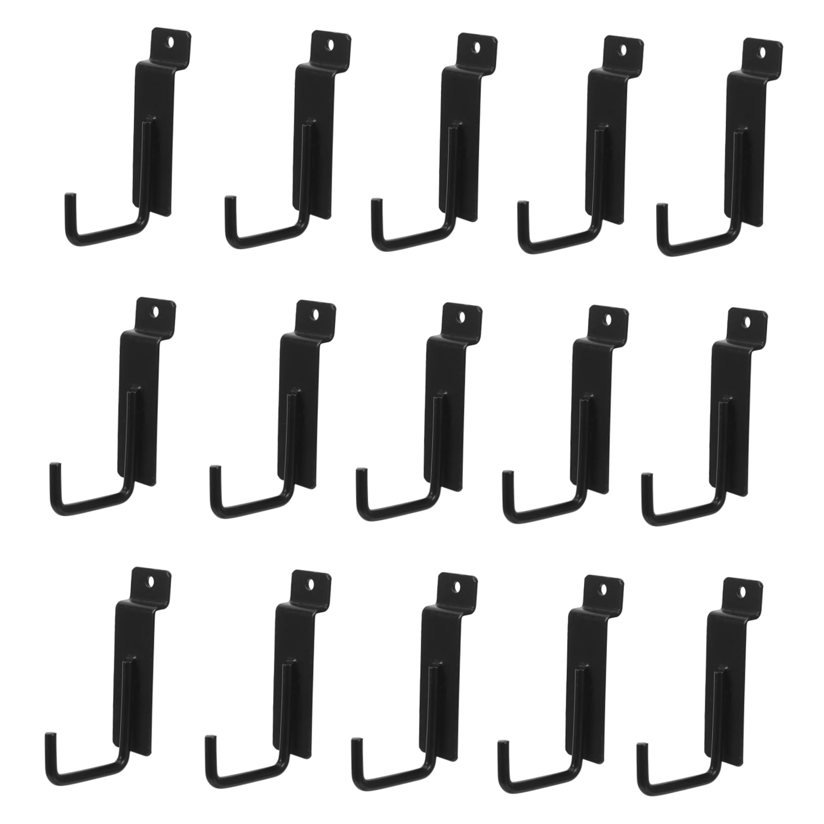 Luxshiny 15-Piece Metal J Hooks Set for Garage Organizer, Tool Storage, and Store Display Panels
