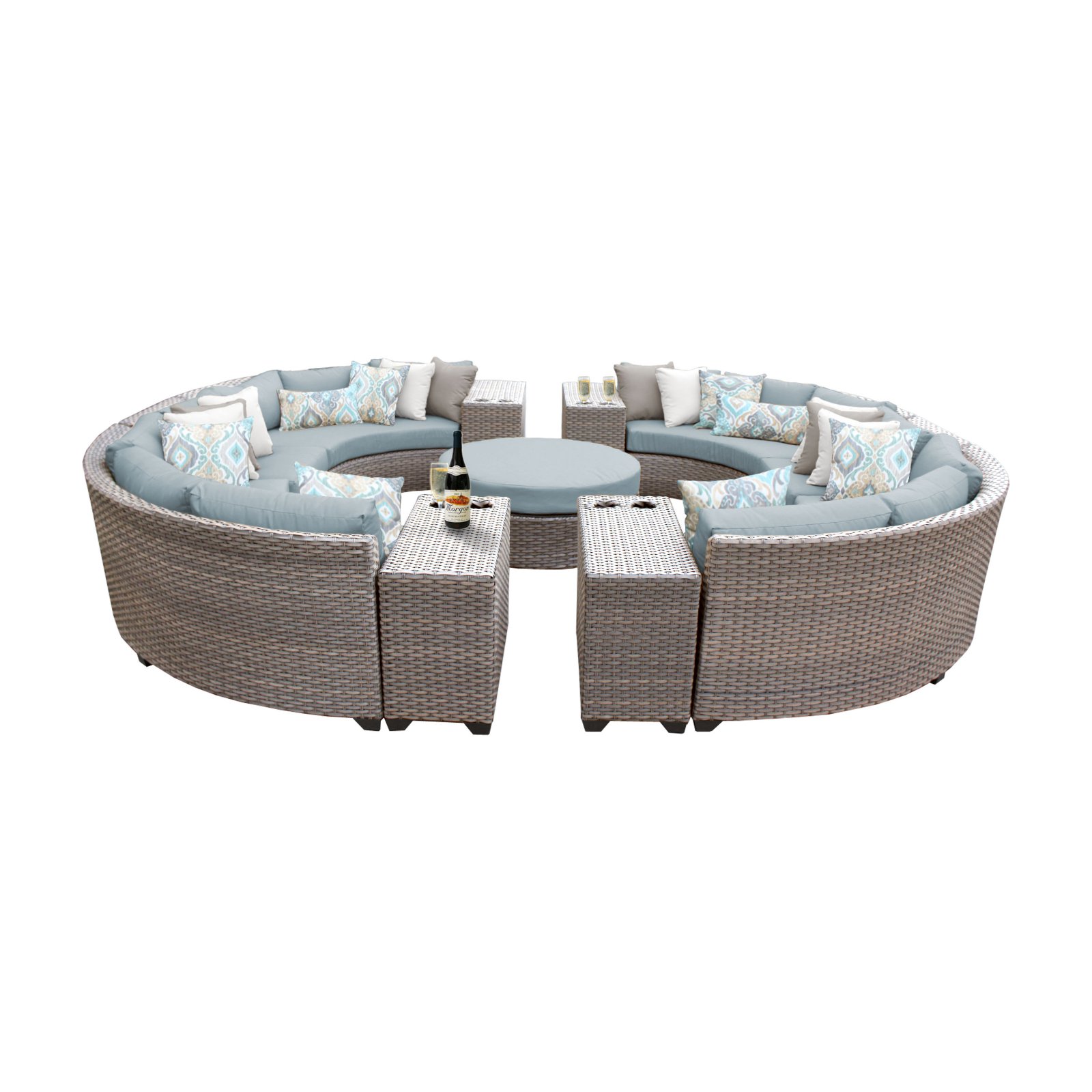 Tk Classics Florence Wicker 11 Piece Patio Conversation Set With Coffee Table And 2 Sets Of Cushion Covers Walmart Com Walmart Com
