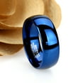 thumbnail image 2 of Men's Women's Tungsten Wedding Band Engagement Ring 8mm Domed Blue Ring, SZ 14, 2 of 3