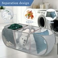 thumbnail image 6 of Toplive Pop Up Laundry Hamper Mesh Laundry Basket, Collapsible Popup Hamper Dirty Clothes Basket with 3 Compartments, Side Pocket, Carry Handles for Home, Dorm, Bathroom, Bedroom, Travel-Grey, 6 of 7