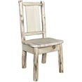 thumbnail image 3 of Montana Collection Side Chair w/ Laser Engraved Bear Design, Clear Lacquer Finish, 3 of 5