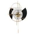 thumbnail image 2 of Reloj de pared con pintura en aerosol electrostática, diseño único y Simple, reloj de pared silencioso de oro negro para decoración del hogar, regalos, 2 of 14