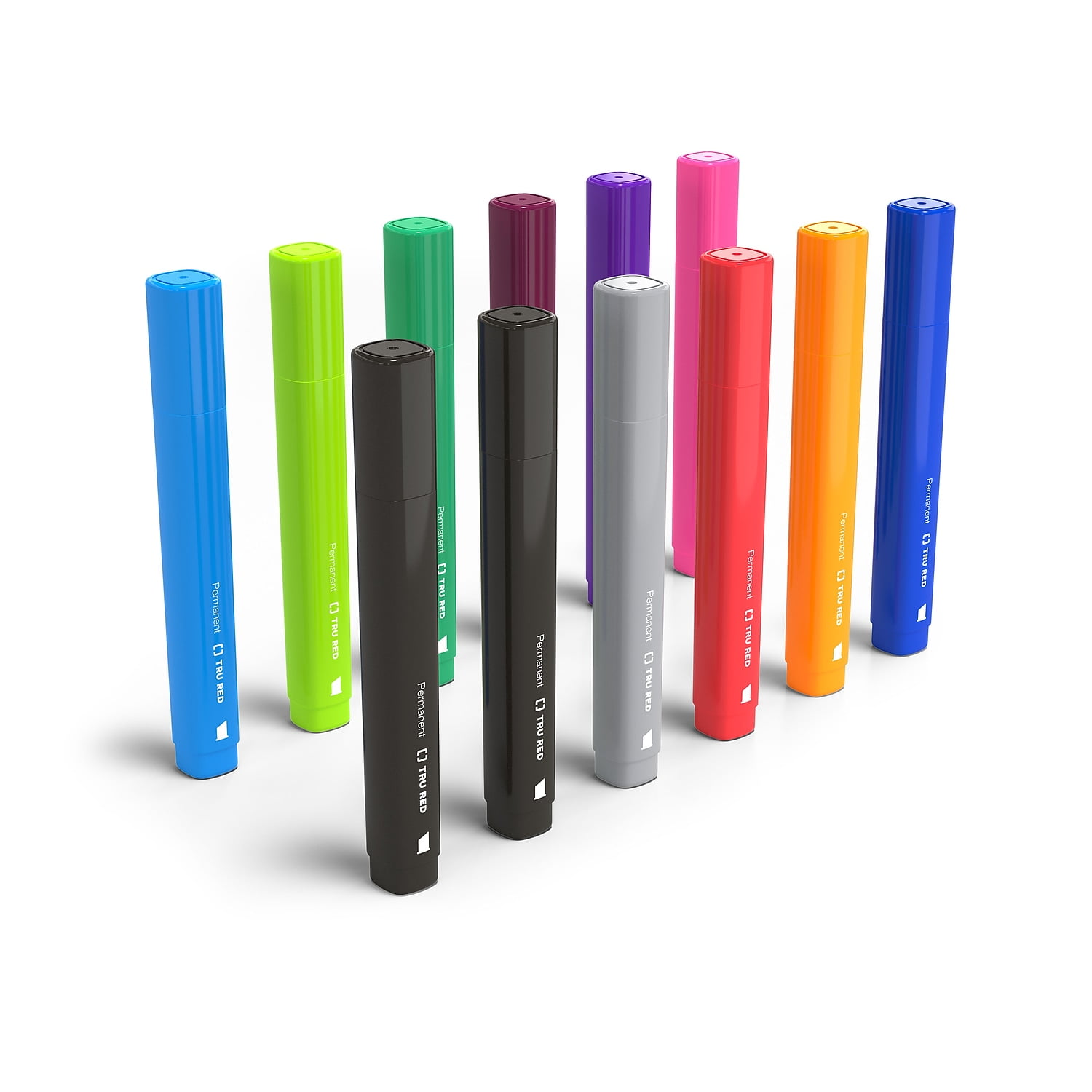 TRU RED Tank Permanent Markers Chisel Tip Assorted TR54529